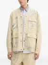 Desigual Drawing-print Flap-pocket Jacket In White