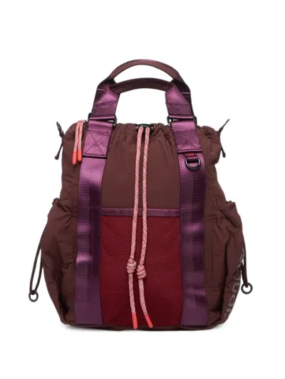 Desigual Drawstring Mesh-panel Backpack In Brown