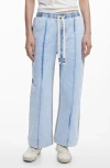 Desigual Drawstring Straigh Leg Jeans In Blue