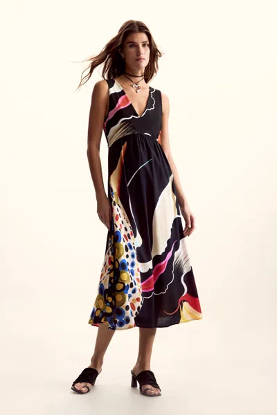 Desigual Dress Designed By Mr. Christian Lacroix In Black
