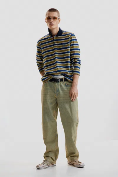 Desigual Dyed Denim Trousers In Green