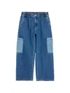 Desigual Elasticated Patchwork Jeans In Blue