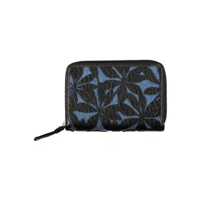 Desigual Elegant Two-compartment Zip Wallet In Blue