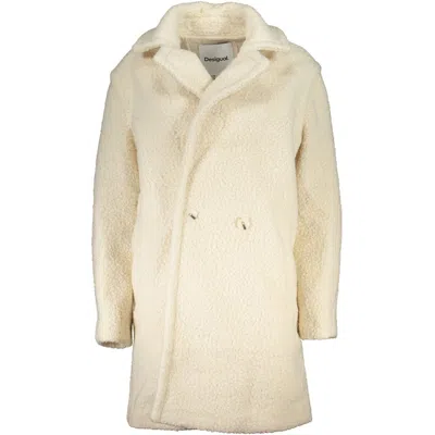 DESIGUAL DESIGUAL ELEGANT WHITE LONG-SLEEVED WOMEN'S COAT