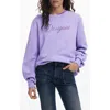 Desigual Embellished Logo Cotton Sweatshirt In Lavender
