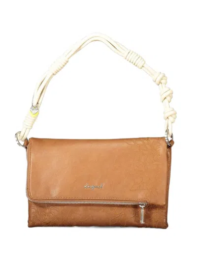 Desigual Embossed Knotted-handle Tote Bag In Brown