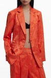 Desigual Embroidered Blazer In Orange