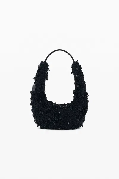 Desigual Embroidered Cotton Bag In Black