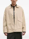 Desigual Embroidered-details Buttoned Shirt Jacket In Neutral