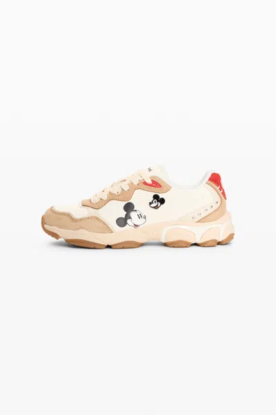 Desigual Embroidered Disney Sneakers In White
