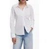 Desigual Embroidered Long Sleeve Stretch Cotton Button-up Shirt In White