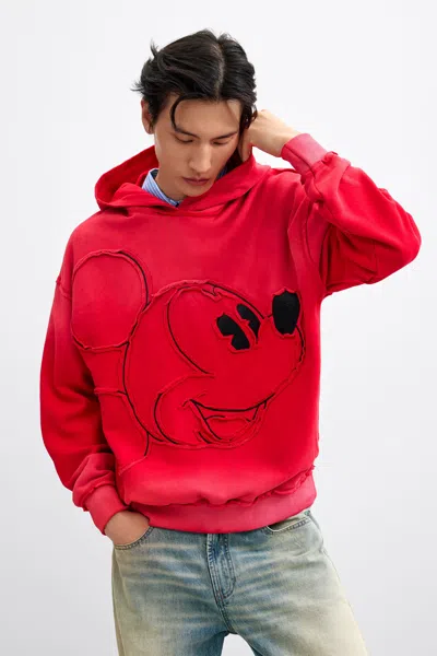Desigual Embroidered Mickey Sweatshirt In Red