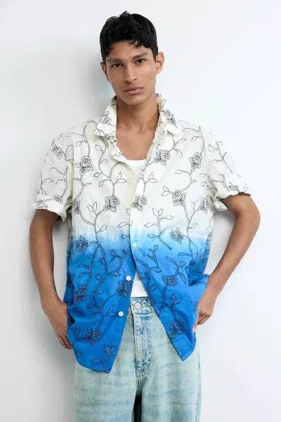 Desigual Embroidered Ombré Shirt In Multi