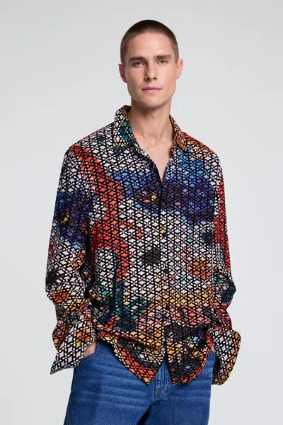 Desigual Embroidered Printed Shirt In Multi