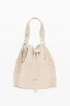 Desigual Embroidered Ruched Backpack In Neutral