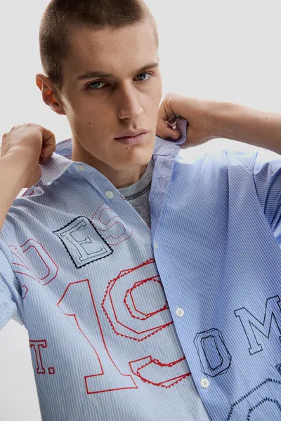 Desigual Embroidered Shirt In Blue