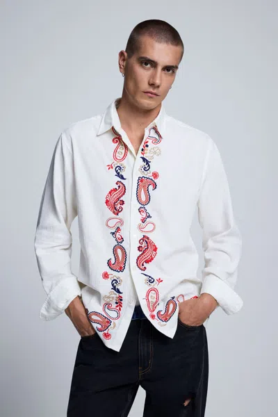 Desigual Embroidered Shirt In White