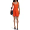 Desigual Embroidered Sleeveless Stretch Cotton Minidress In Orange
