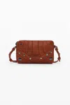 Desigual Embroidered Studded 2-in-1 Wallet In Brown