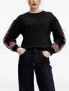 Desigual Embroidered Sweatshirt In Black
