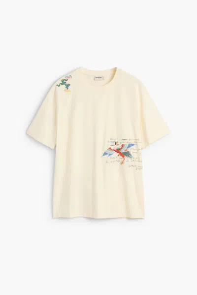 Desigual Embroidered T-shirt In Multi