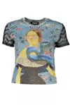 Desigual Blue Polyester Women T-shirt In Blue