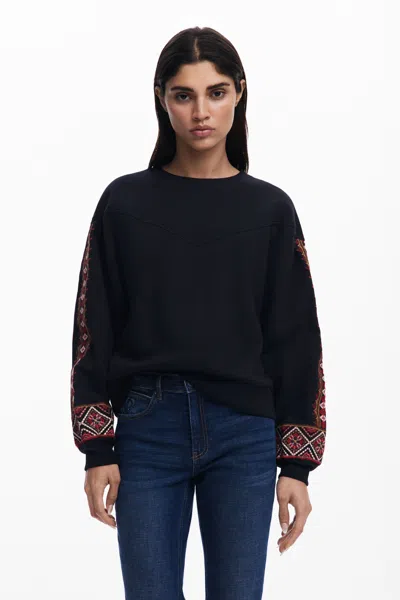 Desigual Ethnic Sweatshirt In Black
