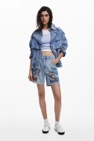 DESIGUAL ETNIC DENIM BERMUDA SHORTS