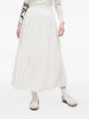Desigual Eyelet-embroidered Tiered Midi Skirt In White