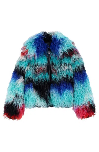 Desigual Faux Fur Jacket In Multi