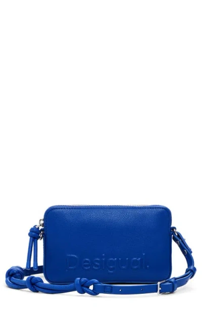 Desigual Faux Leather Crossbody Bag In Blue