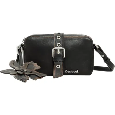 Desigual Faux Leather Crossbody Bag In Brown