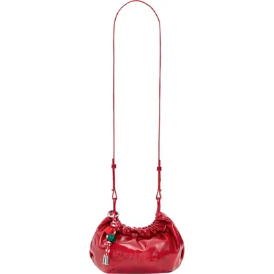 Desigual Faux Leather Crossbody Wallet In Red