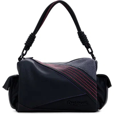 Desigual Faux Leather Handbag In Black
