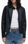 Desigual Faux Leather Jacket In Black
