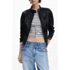 Desigual Faux Leather Moto Jacket In Black
