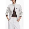 Desigual Faux Leather Moto Jacket In White