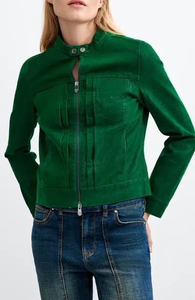 Desigual Faux Leather Short Jacket In Green