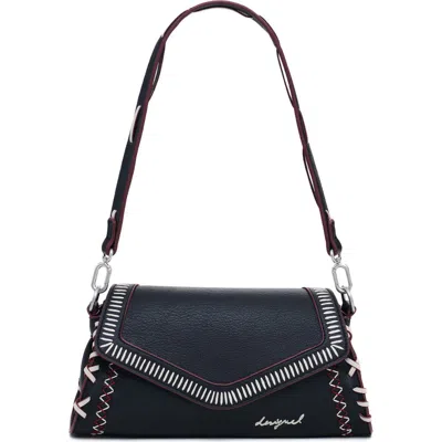 Desigual Faux Leather Shoulder Bag In Black