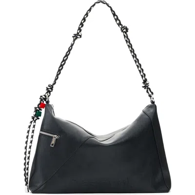 Desigual Faux Leather Shoulder Bag In Black