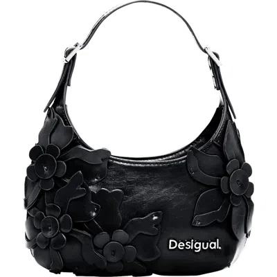 Desigual Faux Leather Shoulder Bag In Black