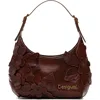 Desigual Faux Leather Shoulder Bag In Brown
