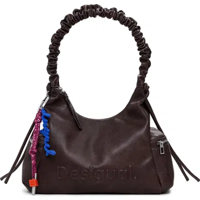 Desigual Faux Leather Shoulder Bag In Brown