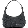 Desigual Faux Leather Shoulder Bag In Gray