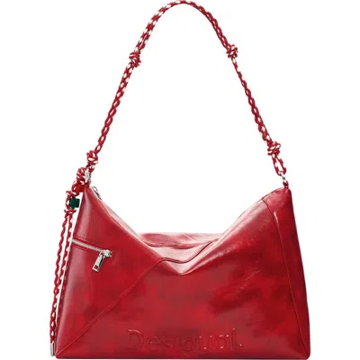 Desigual Faux Leather Shoulder Bag In Red