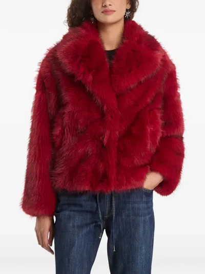 Desigual Faux-fur Jacket In Animal Print