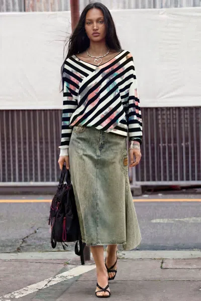 Desigual Fine Wrap Sweater In Multi