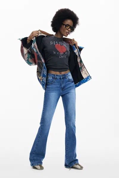 Desigual Flare Jeans In Blue