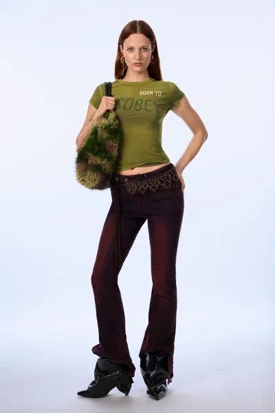 Desigual Flare Jeans In Red