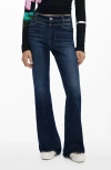 Desigual Flare Leg Jeans In Blue